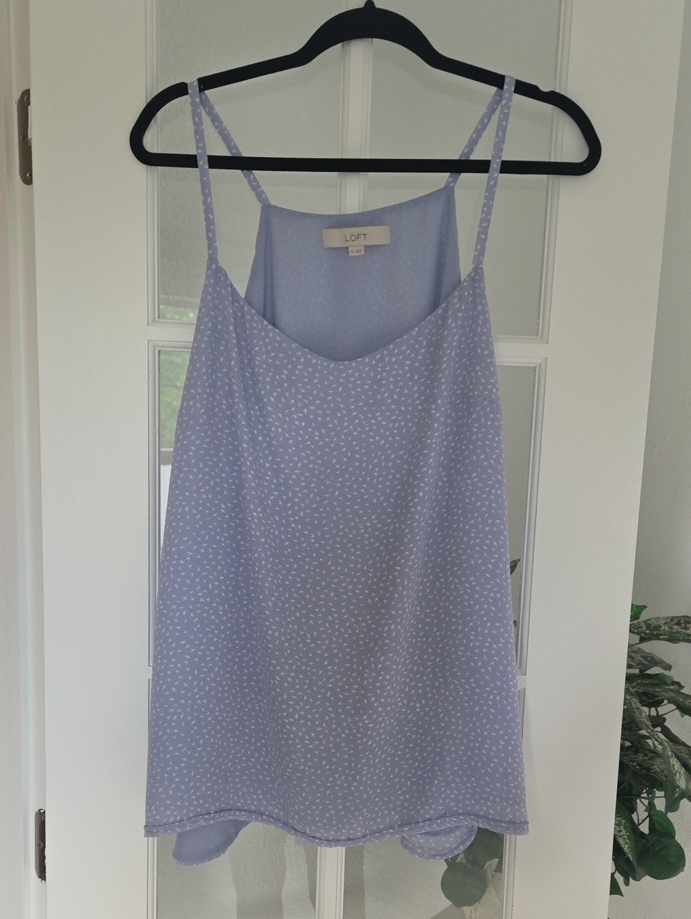 LOFT Light Blue Spotted Spaghetti-Strap Cami